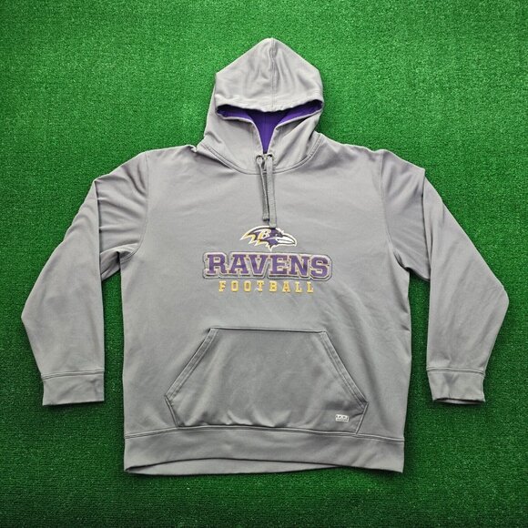 Baltimore Ravens Sweater Mens XL Gray‎ Hoodie Pullover NFL Football Sports - Picture 1 of 10